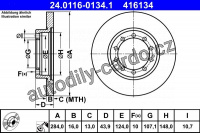 Brzdový kotouč ATE 24.0116-0134 (AT 416134)