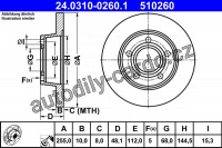 Brzdový kotouč ATE 24.0310-0260 (AT 510260)