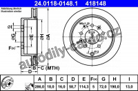 Brzdový kotouč ATE 24.0118-0148 (AT 418148)