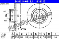 Brzdový kotouč ATE 24.0114-0112 (AT 414112) - CITROËN