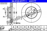 Brzdový kotouč ATE 24.0122-0177 (AT 422177) - ROVER, MG