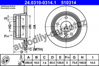 Brzdový kotouč ATE 24.0310-0314 (AT 510314)