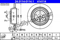 Brzdový kotouč ATE 24.0114-0114 (AT 414114) - MERCEDES-BENZ