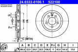 Brzdový kotouč ATE 24.0322-0100 (AT 522100) - Power Disc - VW