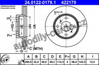 Brzdový kotouč ATE 24.0122-0179 (AT 422179) - NISSAN