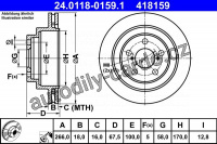 Brzdový kotouč ATE 24.0118-0159 (AT 418159)