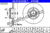 Brzdový kotouč ATE 24.0115-0105 (AT 415105) - AUDI