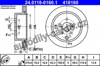 Brzdový kotouč ATE 24.0118-0160 (AT 418160)