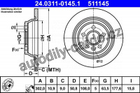 Brzdový kotouč ATE 24.0311-0145 (AT 511145) PowerDisc