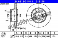 Brzdový kotouč ATE 24.0312-0148 (AT 512148)