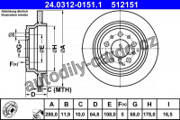 Brzdový kotouč ATE 24.0312-0151 (AT 512151)