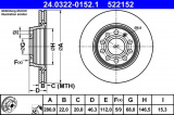 Brzdový kotouč ATE 24.0322-0152 (AT 522152) - Power Disc - AUDI, VW