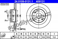 Brzdový kotouč ATE 24.0109-0131 (AT 409131) - MAZDA