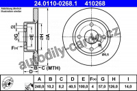 Brzdový kotouč ATE 24.0110-0268 (AT 410268) - OPEL