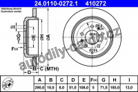 Brzdový kotouč ATE 24.0110-0272 (AT 410272) - PEUGEOT
