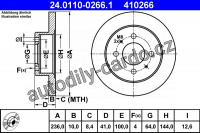 Brzdový kotouč ATE 24.0110-0266 (AT 410266) - MITSUBISHI