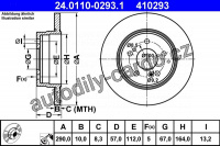 Brzdový kotouč ATE 24.0110-0293 (AT 410293) - MERCEDES-BENZ