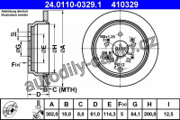 Brzdový kotouč ATE 24.0110-0329 (AT 410329) - HONDA