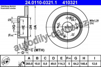 Brzdový kotouč ATE 24.0110-0321 (AT 410321) - HONDA