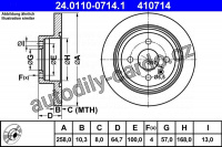 Brzdový kotouč ATE 24.0110-0714 (AT 410714) - DAEWOO