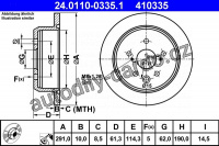 Brzdový kotouč ATE 24.0110-0335 (AT 410335) - LEXUS