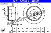 Brzdový kotouč ATE 24.0110-0350 (AT 410350)