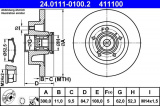 Brzdový kotouč ATE 24.0111-0100 (AT 411100) - RENAULT