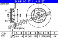 Brzdový kotouč ATE 24.0111-0137 (AT 411137) - MERCEDES-BENZ
