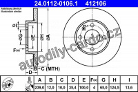 Brzdový kotouč ATE 24.0112-0106 (AT 412106) - AUDI, SEAT, VW