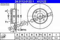 Brzdový kotouč ATE 24.0112-0122 (AT 412122) - FIAT