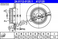 Brzdový kotouč ATE 24.0112-0120 (AT 412120) - BMW