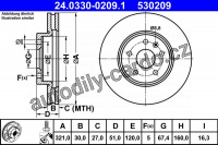 Brzdový kotouč ATE 24.0330-0209 (AT 530209)