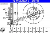 Brzdový kotouč ATE 24.0330-0207 (AT 530207)
