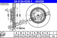 Brzdový kotouč ATE 24.0124-0220 (AT 424220)