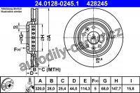 Brzdový kotouč ATE 24.0128-0245 (AT 428245)
