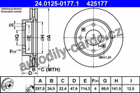 Brzdový kotouč ATE 24.0125-0177 (AT 425177)