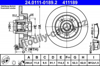 Brzdový kotouč ATE 24.0111-0189.2 (AT 411189)
