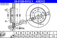 Brzdový kotouč ATE 24.0128-0312 (AT 428312)