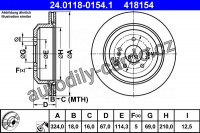 Brzdový kotouč ATE 24.0118-0154 (AT 412138)
