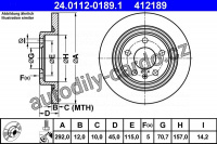 Brzdový kotouč ATE 24.0112-0189 (AT 412189)