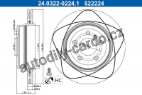 Brzdový kotouč ATE 24.0322-0224 (AT 522224)