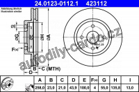 Brzdový kotouč ATE 24.0123-0112 (AT 423112)