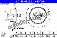 Brzdový kotouč ATE 24.0110-0728 (AT 410728) - Subaru