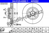 Brzdový kotouč ATE 24.0125-0202 (AT 425202)