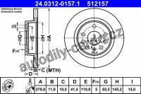 Brzdový kotouč ATE 24.0312-0157 (AT 512157) - Power Disc