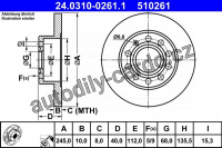 Brzdový kotouč ATE 24.0310-0261 (AT 510261) - Power Disc