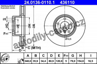 Brzdový kotouč ATE 24.0136-0110 (AT 436110)