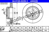 Brzdový kotouč ATE 24.0120-0229 (AT 420229)