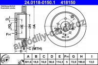 Brzdový kotouč ATE 24.0118-0150 (AT 418150)