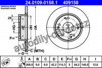 Brzdový kotouč ATE CRYO 24.0109-0158 (AT 409158) - HONDA